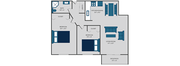 2 bedroom apartment in St. Cloud floor plan