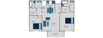 2 bedroom apartment with in-unit laundry in St. Cloud