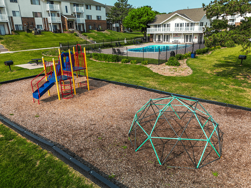 apartment playground near pool