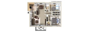 floor plan of two bedroom apartment