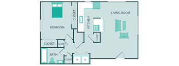 one bedroom one bathroom floor plan