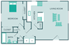 one bedroom one bathroom floor plan
