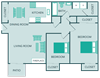 two bedroom one bath floor plan
