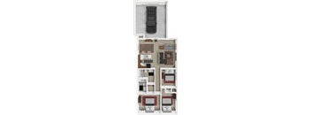 3 bedroom floor plan at redbud twin homes