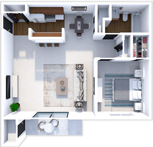 1 bed 1 bath floor plan at rising estates apartments