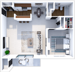 Floorplan Photos Gallery 1 bed 1 bath floor plan at rising estates apartments