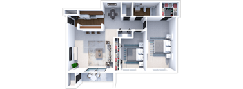 2 bed 1 bath floor plan at rising estates apartments