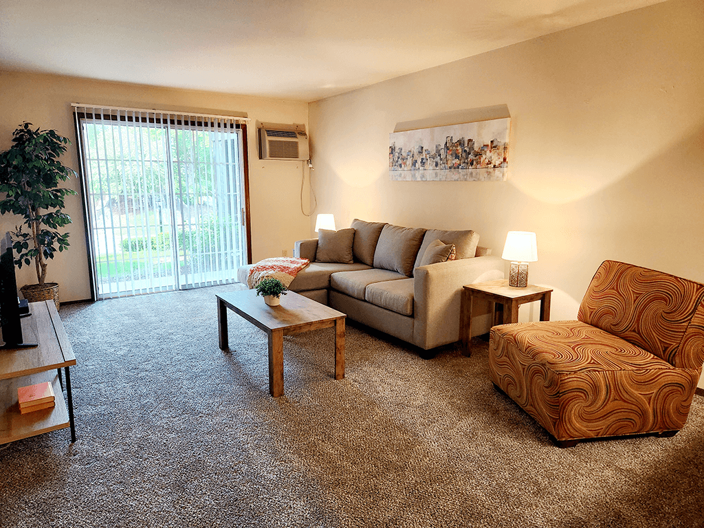 living room with a patio