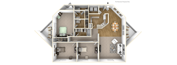 sycamore floor plan at River's Edge Apartments