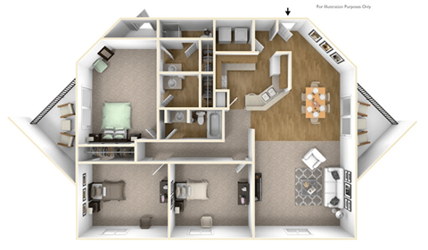 sycamore floor plan at River's Edge Apartments