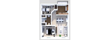 a floor plan of a 1 bedroom apartment