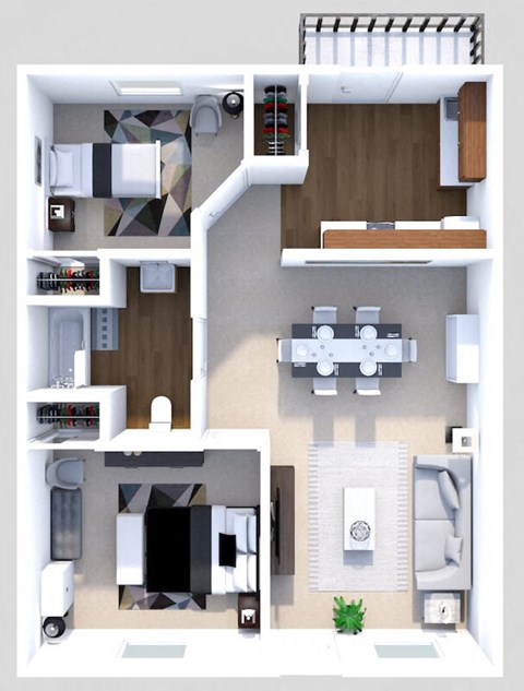 a floor plan of a 1 bedroom apartment