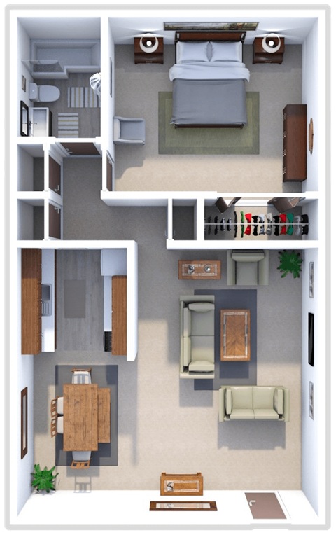1 bed 1 bath floor plan at ranchview gardens