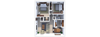 2 bed 1 bath floor plan at ranchview gardens