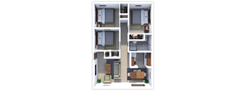 3 bed 1 bath floor plan at ranchview gardens