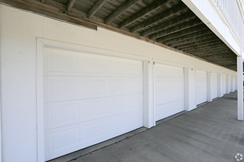 apartment complex with garages