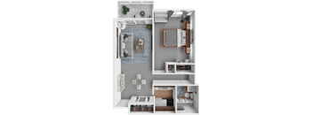 Ridge Oaks Oak Floor Plan, One bedroom