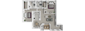 2 bed 2 bath White Oak floor plan at River Oaks