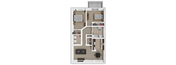 a floor plan of a house with a bedroom and a bathroom