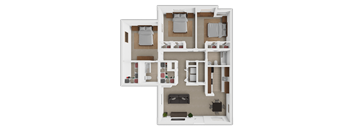 a 3d rendering of a floor plan of a house