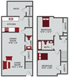 2/Bed 1.5/Bath TH