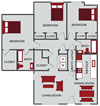 3/Bed 2/Bath TH
