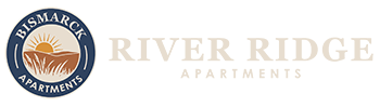 The image is a logo for River Ridge Apartments.