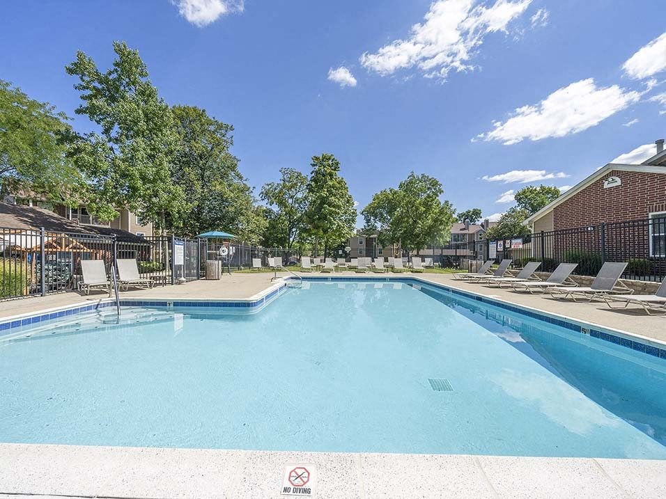 the swimming pool at the apartments for rent