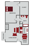 1 bedroom apartment floor plan