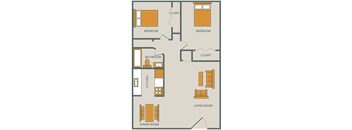 RANCHVIEW GARDENS | 2 BEDROOM 1 BATH B