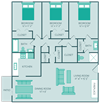 three bedroom two bathroom floor plan