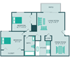 two bedroom two bath floor plan