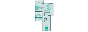 floor plan of one bedroom apartment