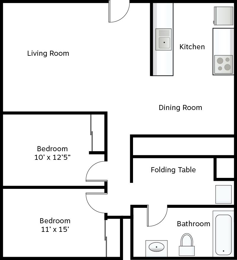 2 bedroom apartment floor plan