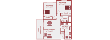 two bedroom apt floor plan