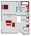 studio apartment floor plan