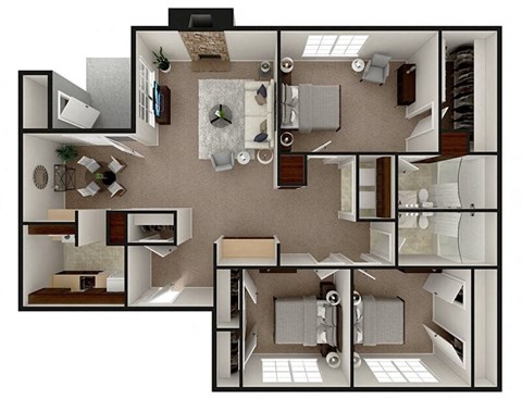 3 bedroom apartment floor plan