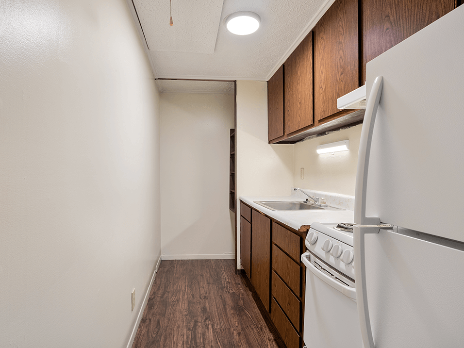 kitchen with cabinets