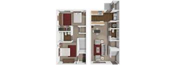 Floor Plan of a 2 bedroom townhome in Wichita, KS
