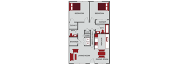 2 bed one and a half bathroom at springcreek apartments