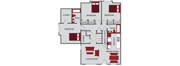 3 bedroom apartment floor plan 