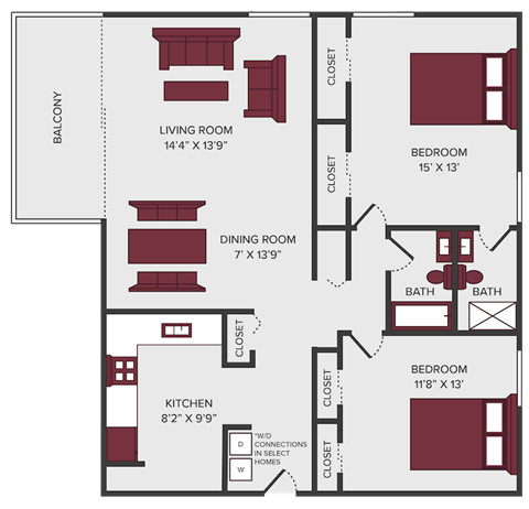 willow floor plan at seasons on chelsea apartments