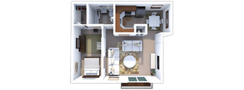 a floor plan of a one bedroom apartment
