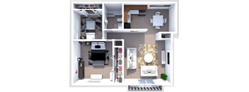 a floor plan of a 1 bedroom apartment