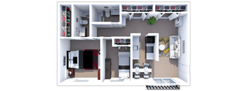 a floor plan of a 1 bedroom apartment