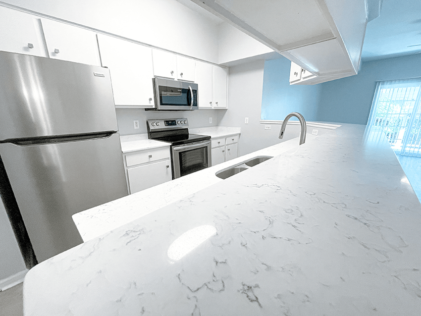 beautiful countertops at shoreline landing apartments