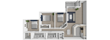 3 bedroom 2 bathroom floor plan at shoreline landing