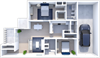 two bedroom two bathroom floor plan with attached garage at shoreline landing