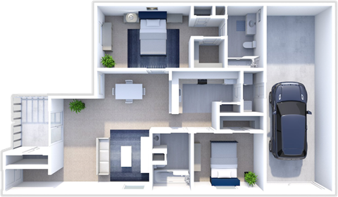 two bedroom two bathroom floor plan at shoreline landing