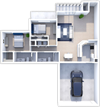 two bedroom two bathroom floorplan at shoreline landing